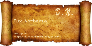 Dux Norberta névjegykártya